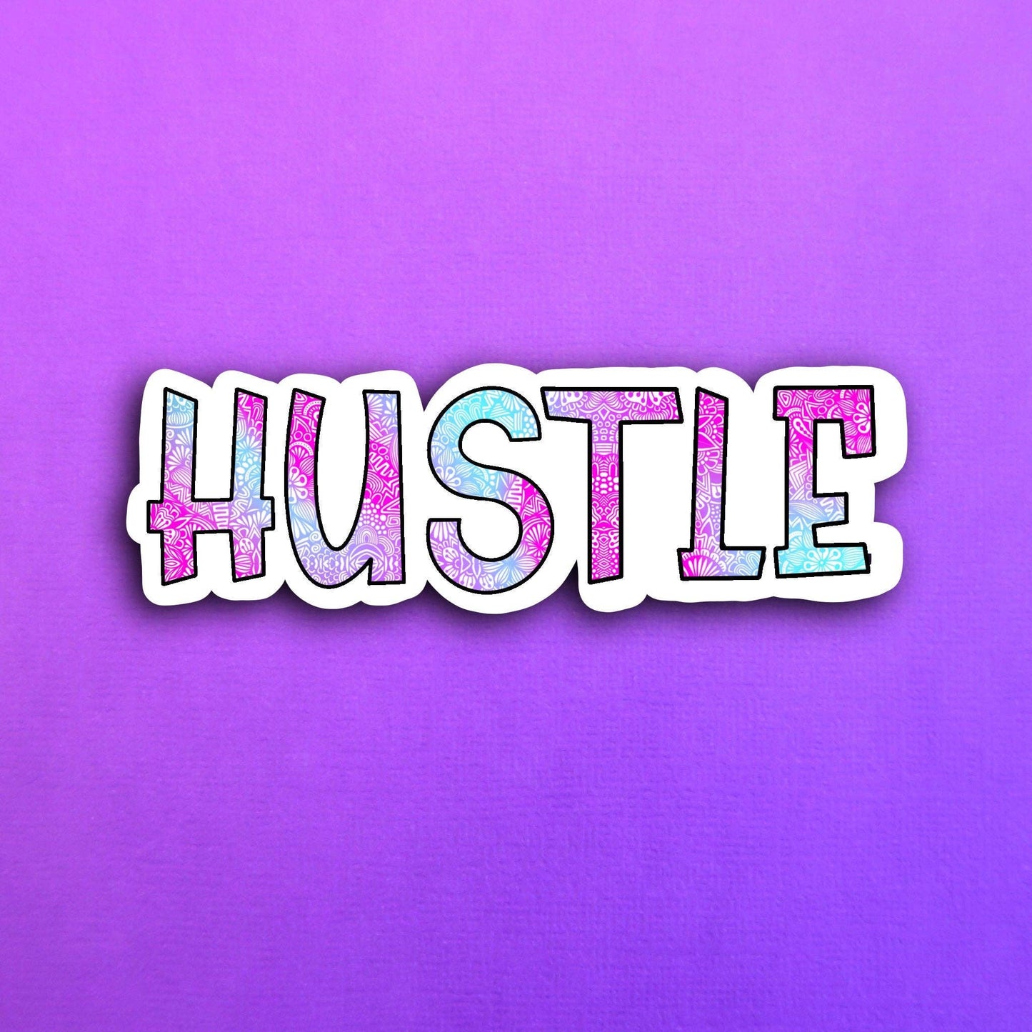 Pink Hustle Waterproof Sticker