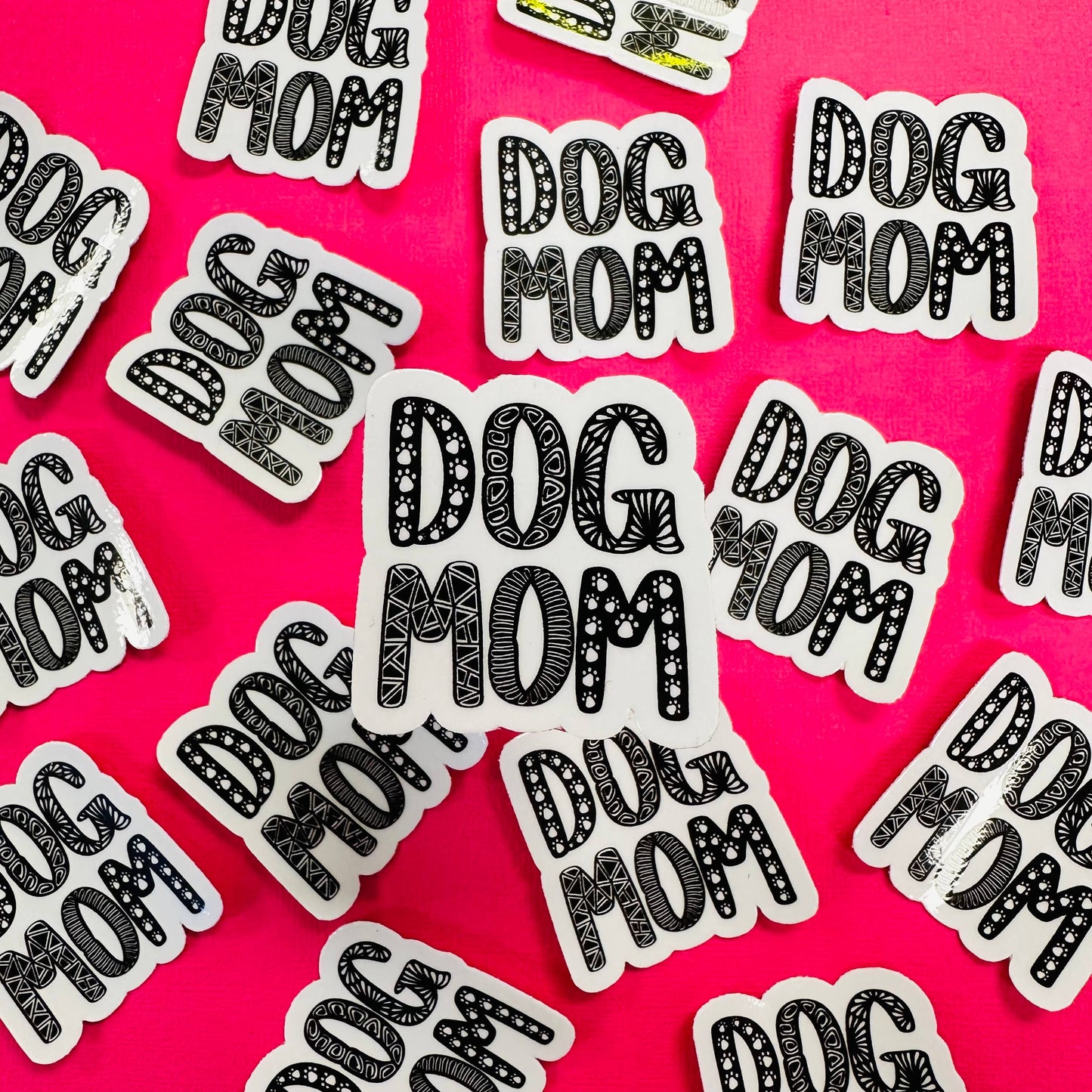 Mini Dog Mom Waterproof Sticker