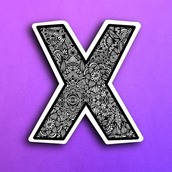 Small Block Letter X Waterproof Sticker