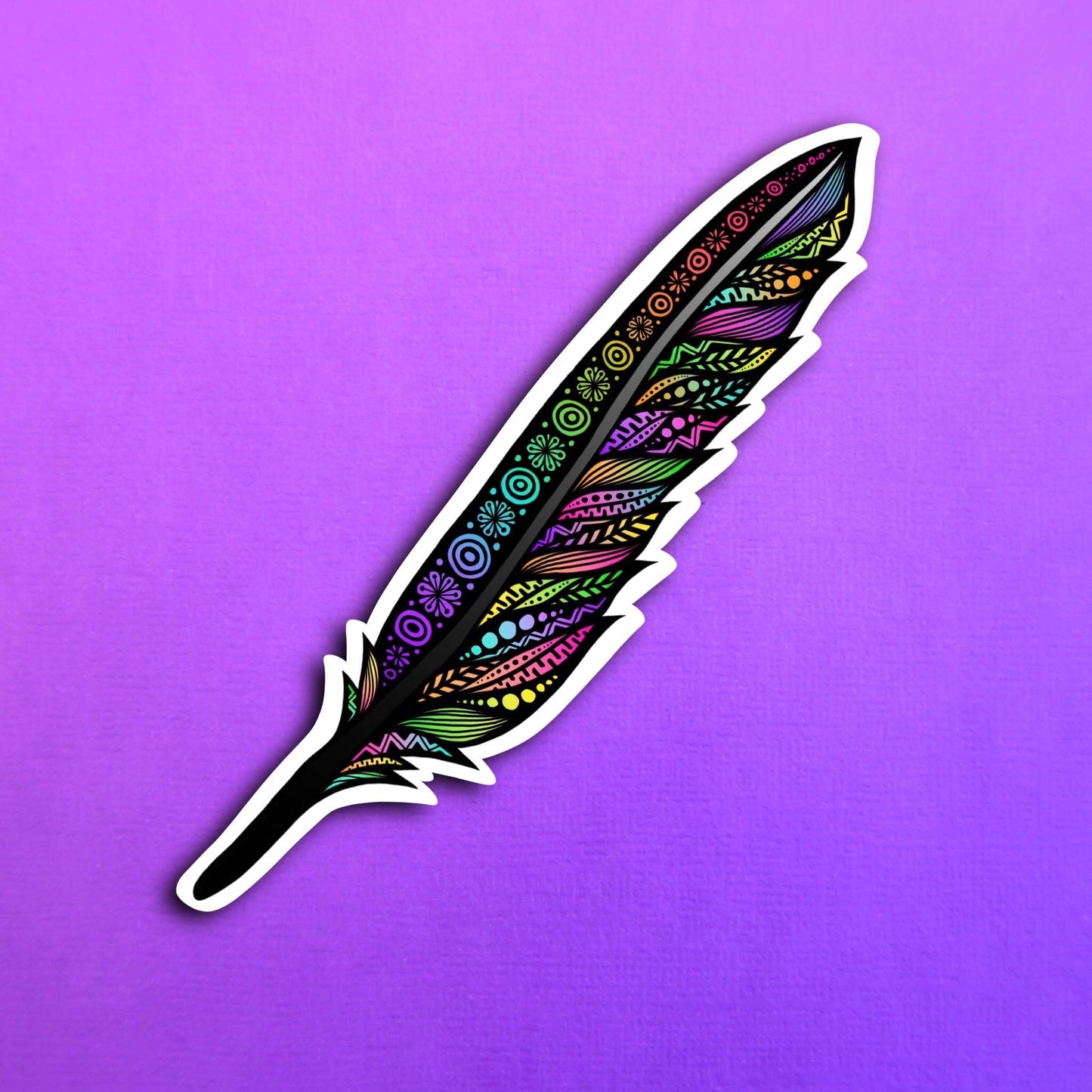 Skinny Feather Waterproof Sticker