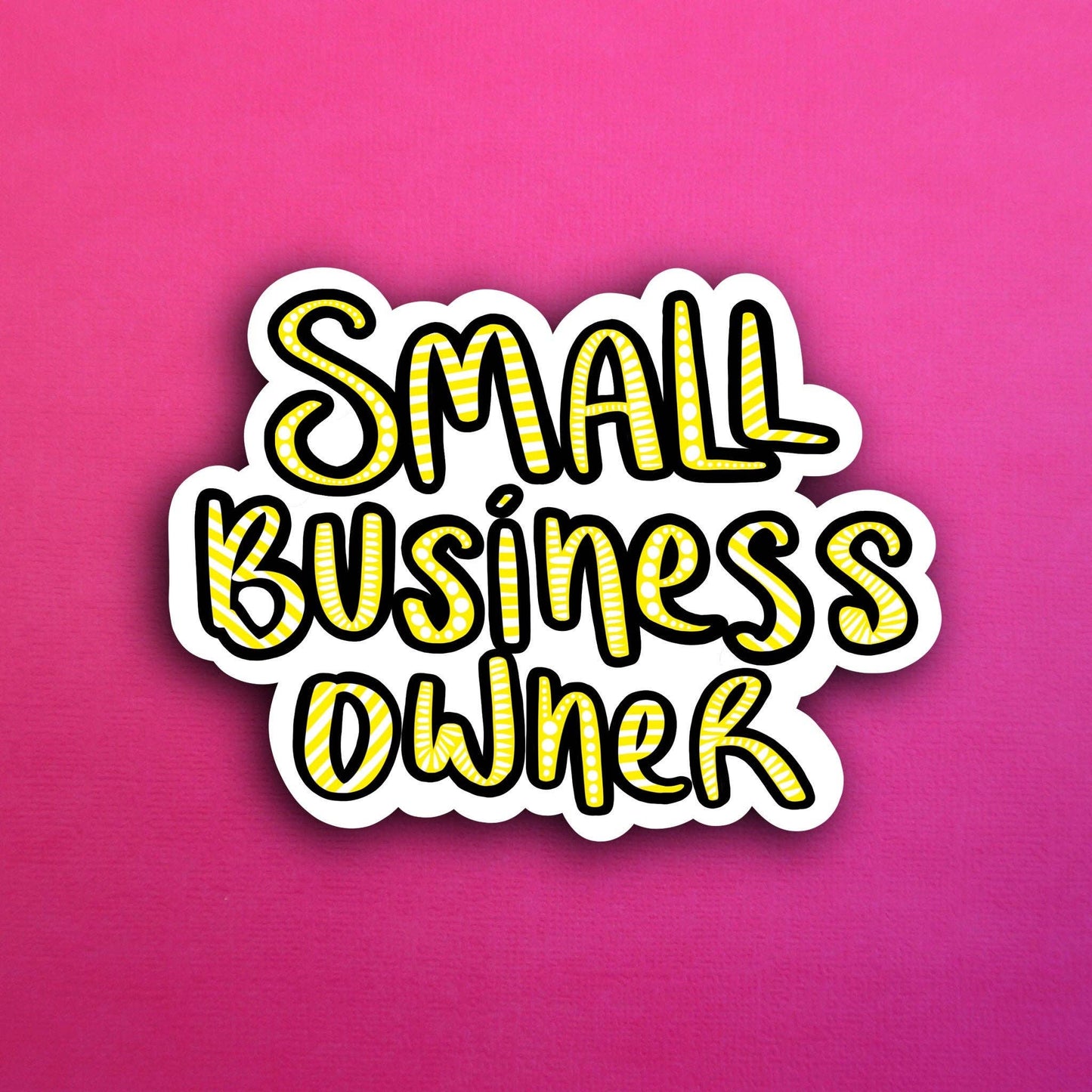 Yellow Small Business Owner Waterproof Sticker