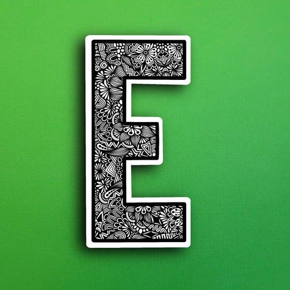 Small Block Letter E Waterproof Sticker
