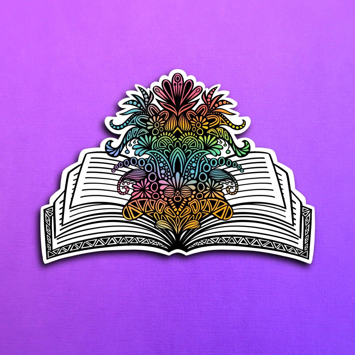 Blooming Pages Waterproof Sticker