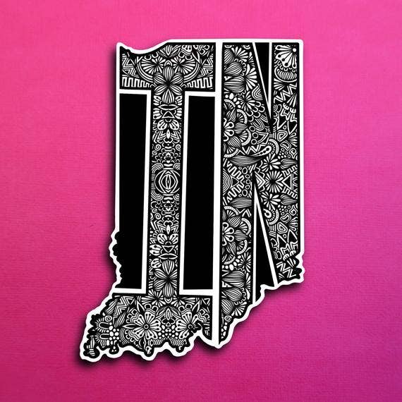 Indiana State Waterproof Sticker