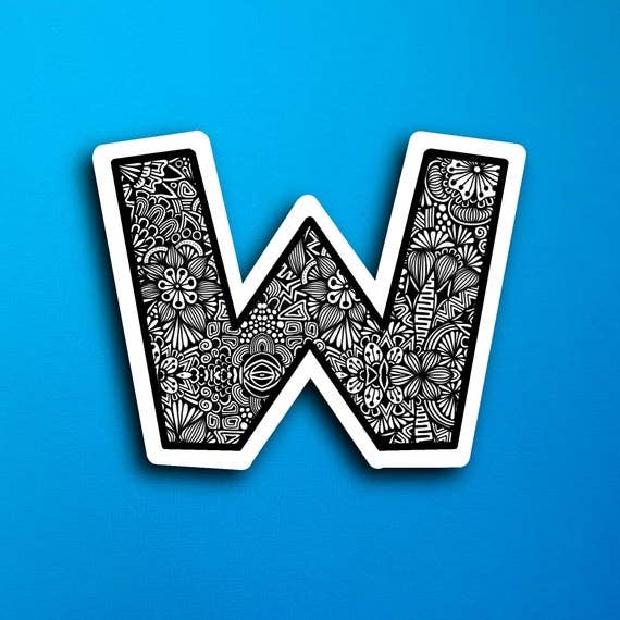Small Block Letter W Waterproof Sticker