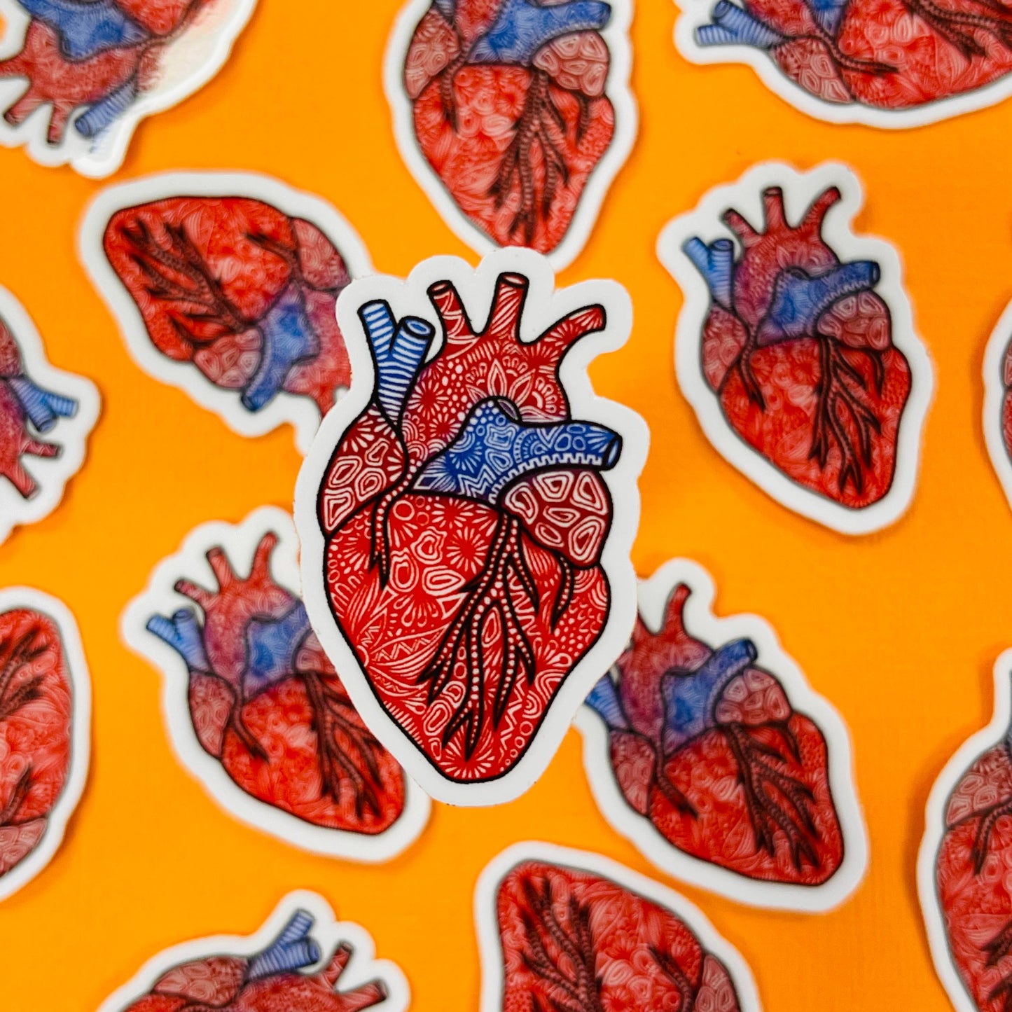 Mini Anatomical Heart Waterproof Sticker
