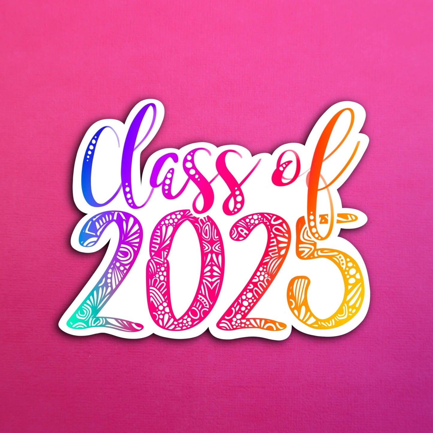 Rainbow Class of 2025 Waterproof Sticker