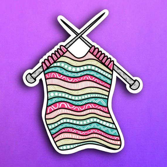 Knitting Waterproof Sticker