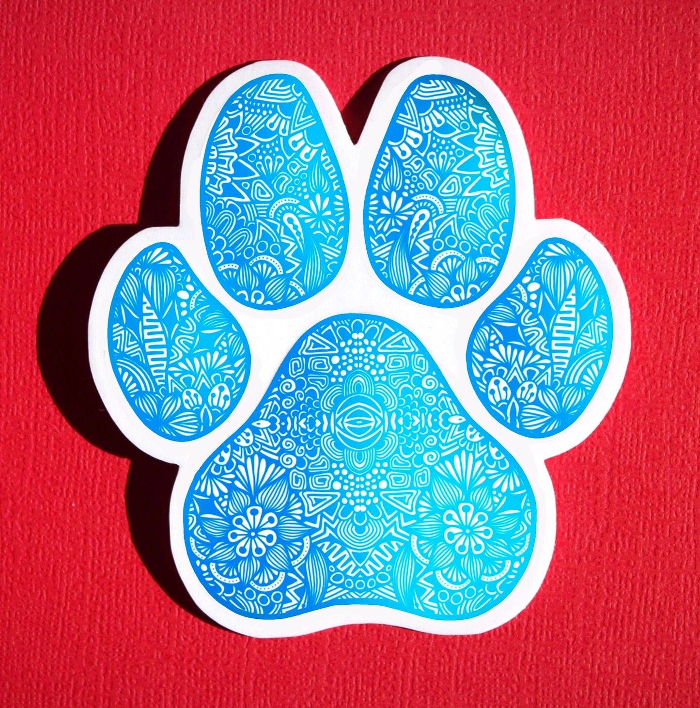 Blue Paw Print Waterproof Sticker