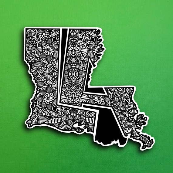 Louisiana State Waterproof Sticker