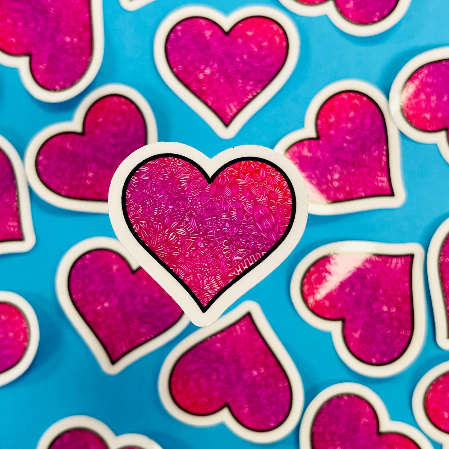 Mini Pink Heart Waterproof Sticker
