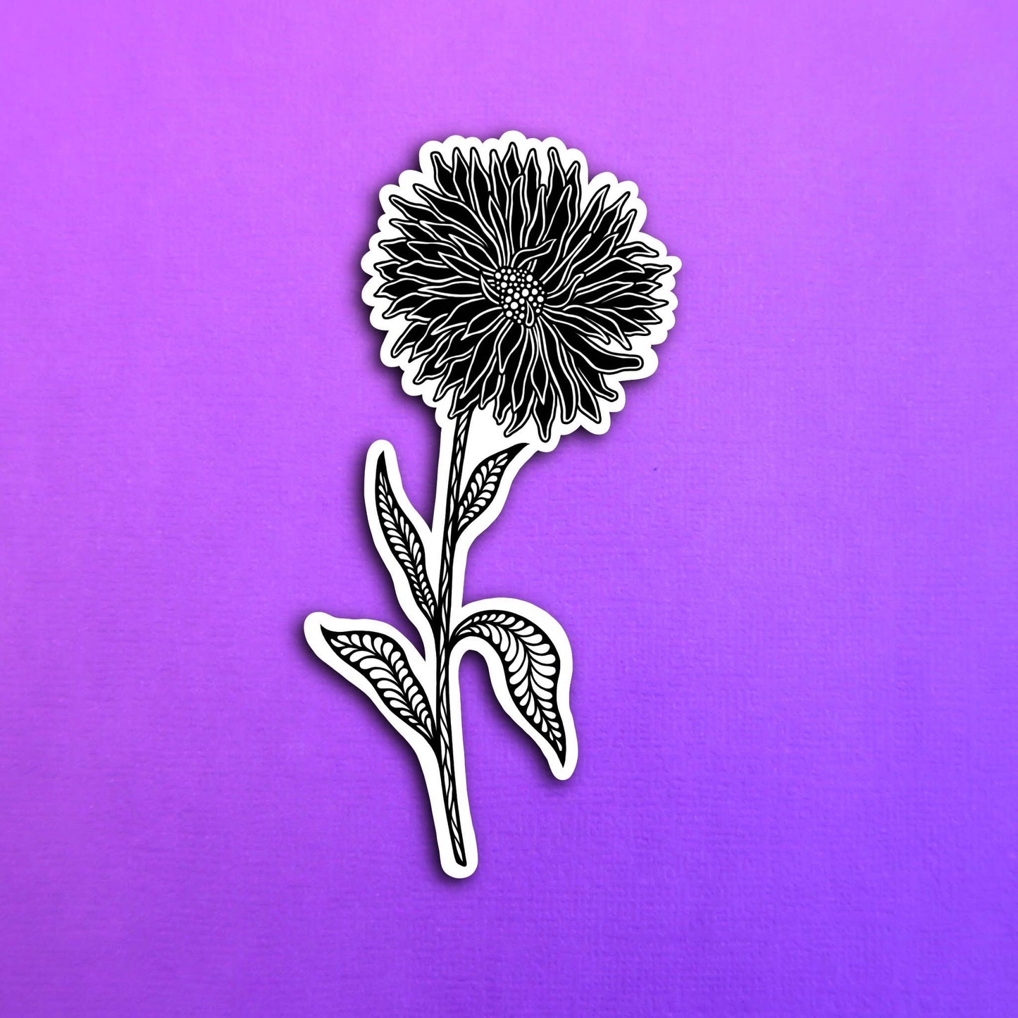 BW Aster September Birth Flower Waterproof Sticker