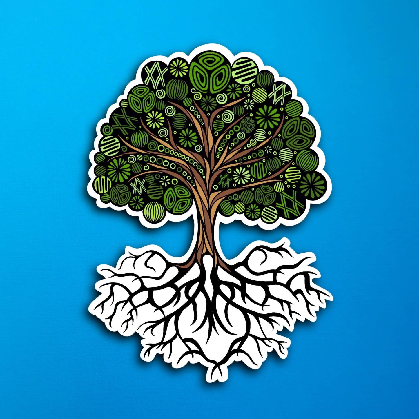 Tree with Roots Waterproof Sticker
