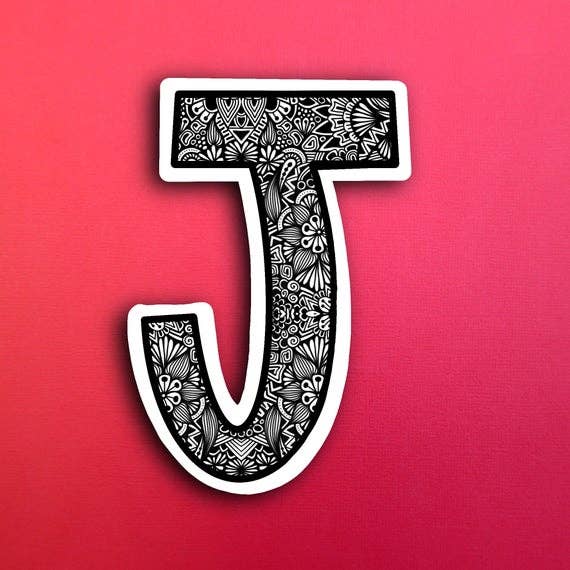 Small Block Letter J Waterproof Sticker