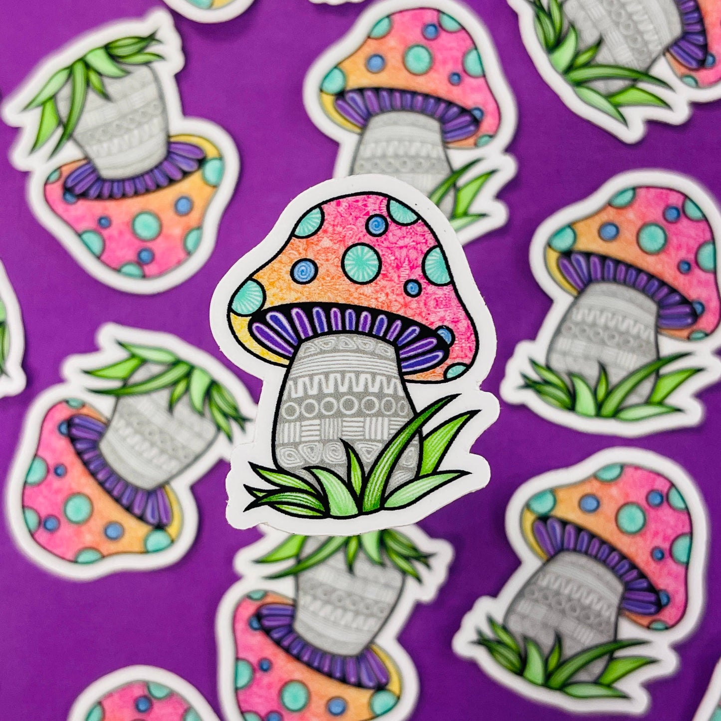 Mini Mushroom Waterproof Sticker