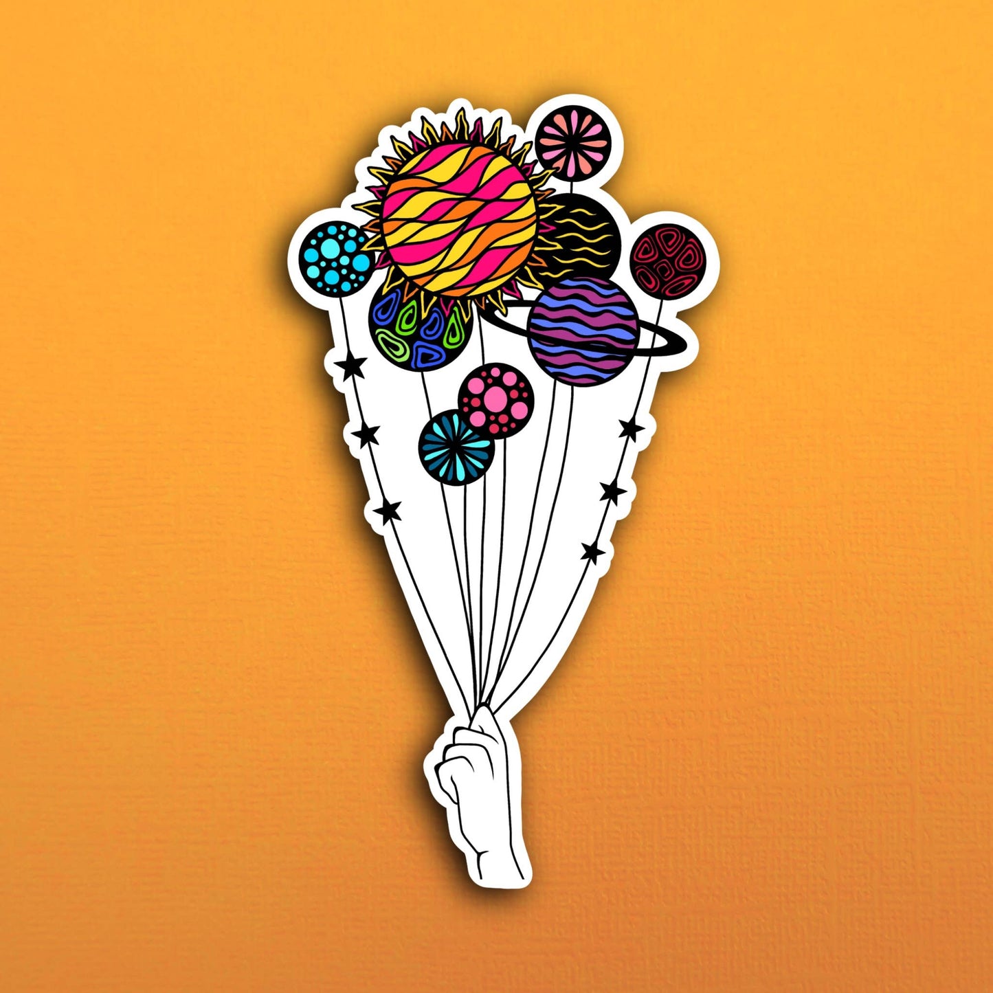 Planet Balloons Waterproof Sticker