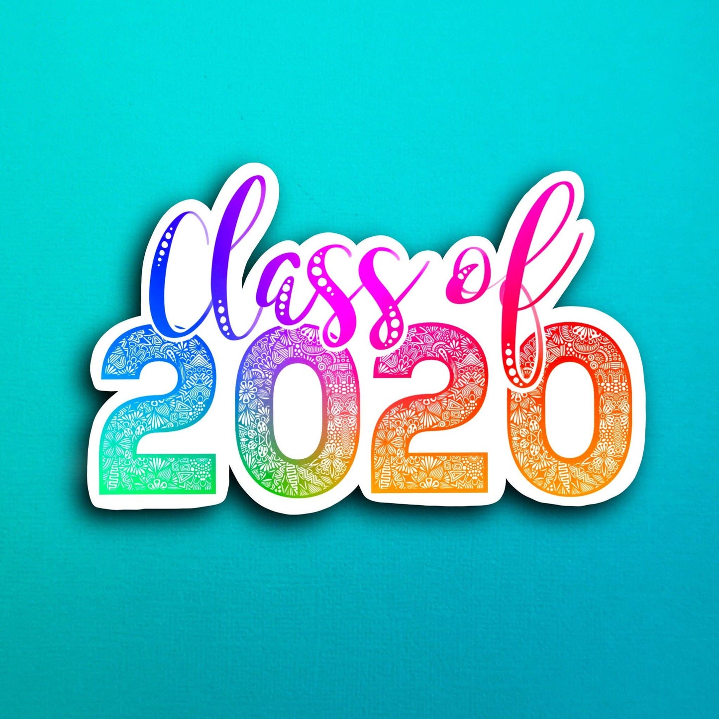Rainbow Class of 2020 Waterproof Sticker