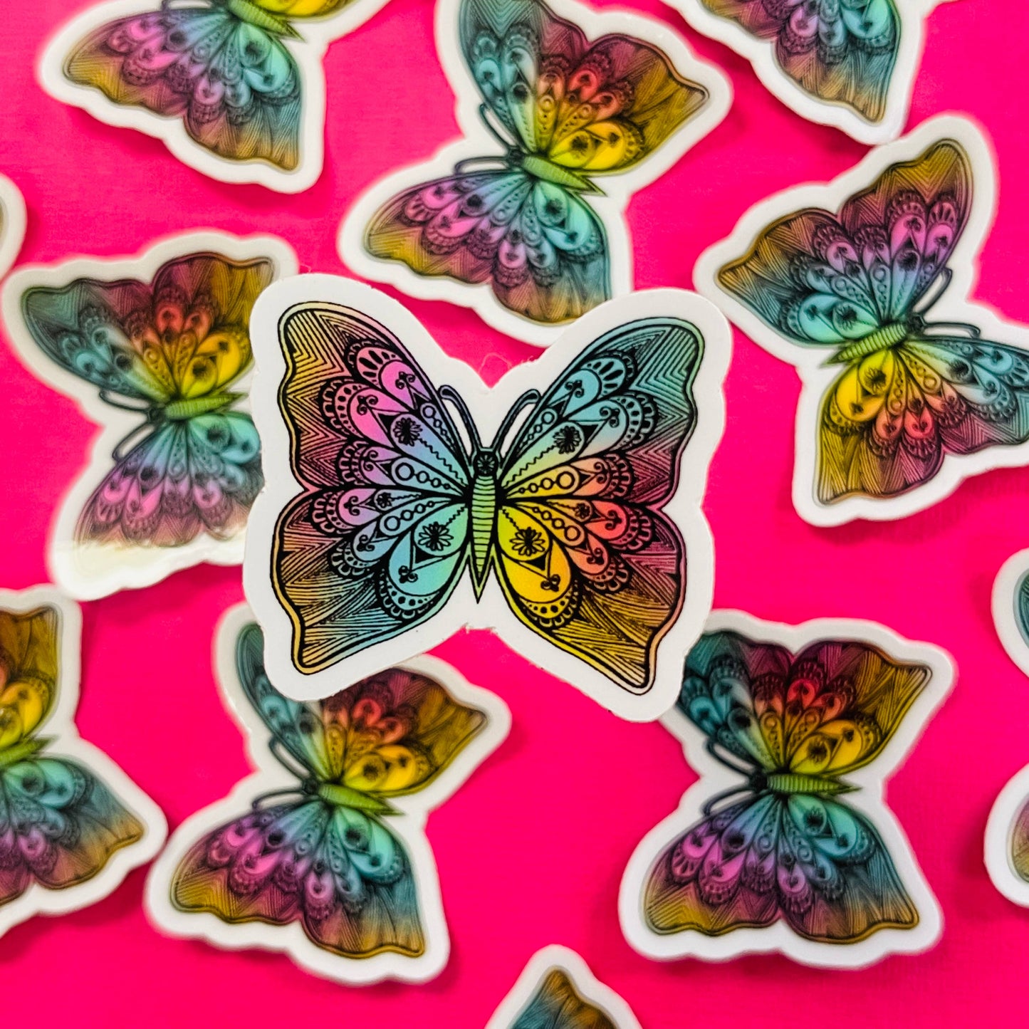 Mini Rainbow Butterfly Waterproof Sticker