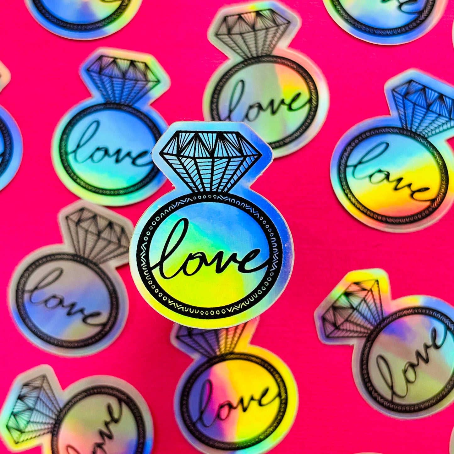 Mini Holo Ring Waterproof Sticker