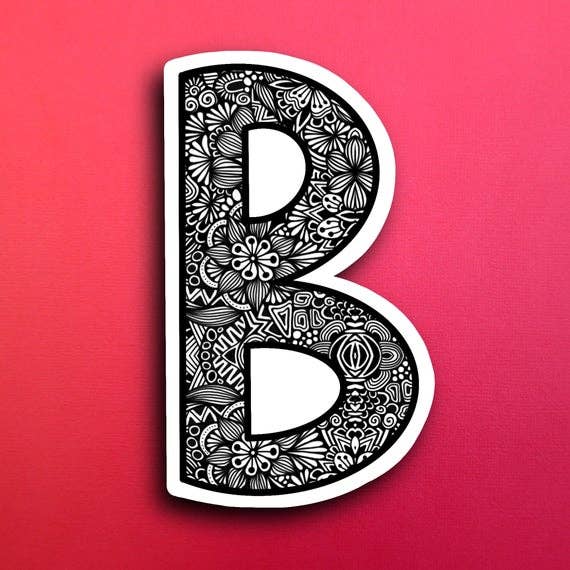Small Block Letter B Waterproof Sticker