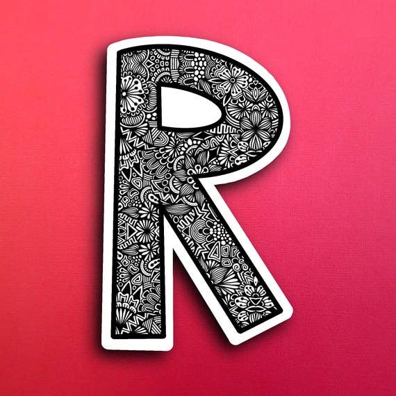 Small Block Letter R Waterproof Sticker