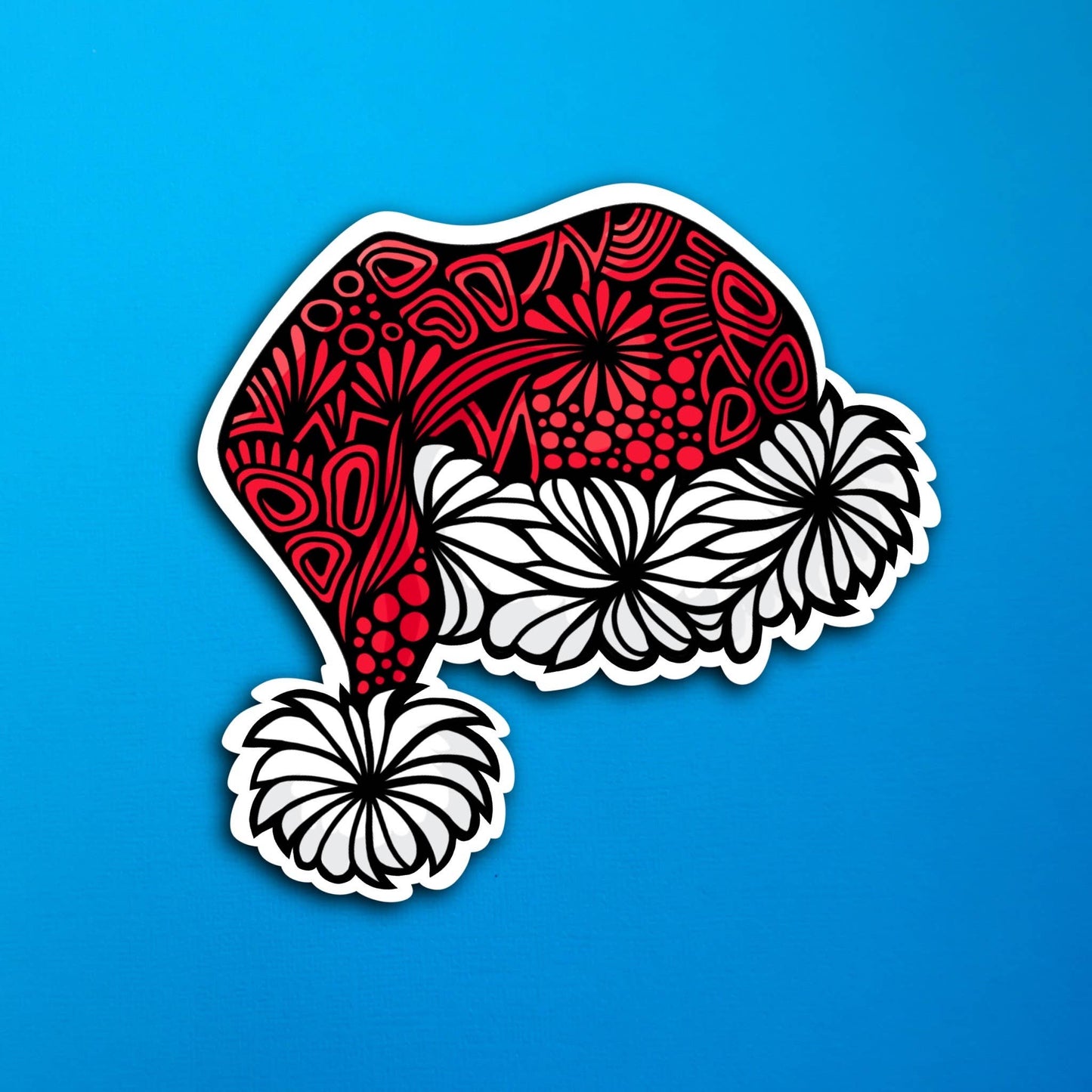 Santa Hat Waterproof Sticker