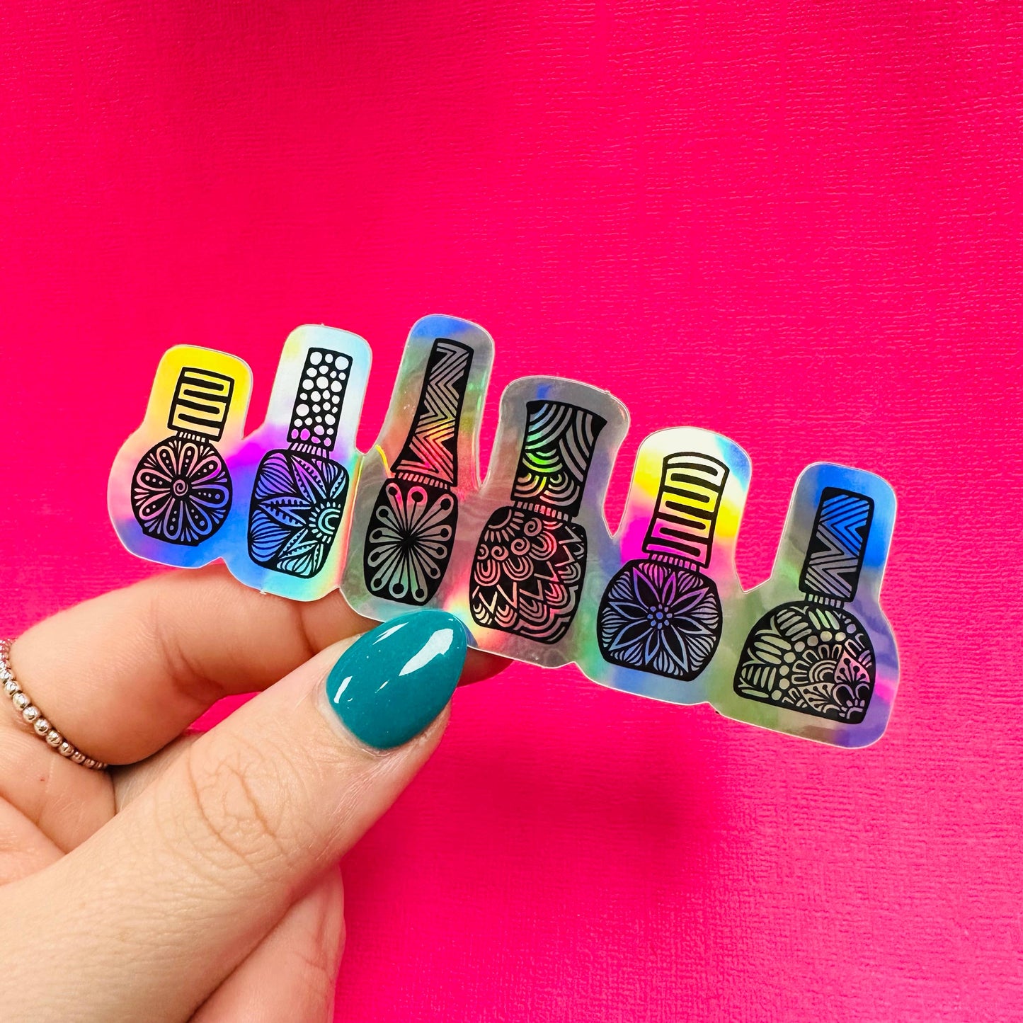 Holo Nail Polish Bottles Waterproof Sticker
