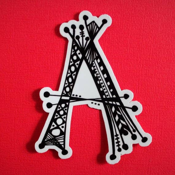 Letter A Waterproof Sticker