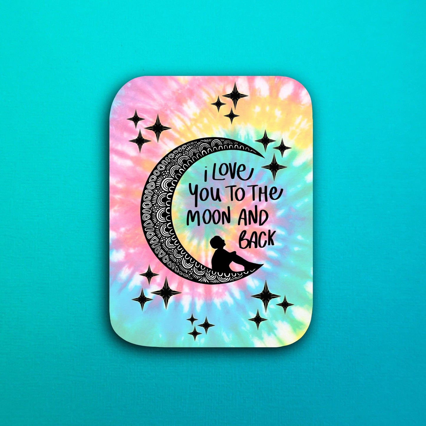 To The Moon Waterproof Sticker
