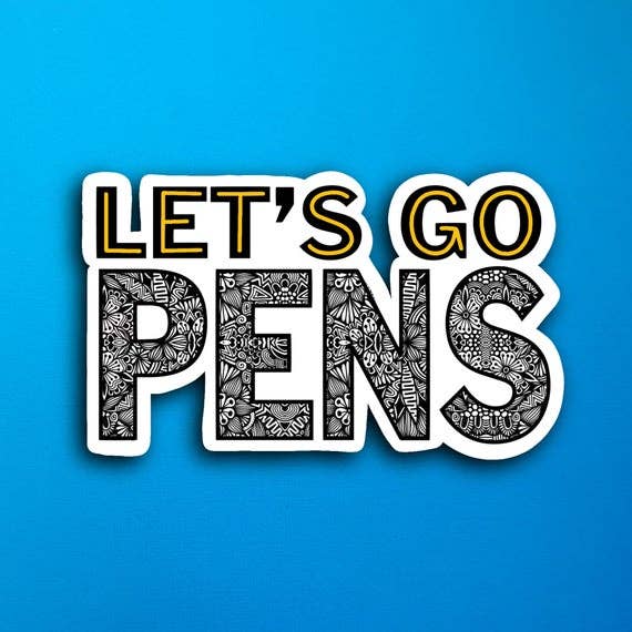 Pittsburgh Let's Go Pens Waterproof Sticker