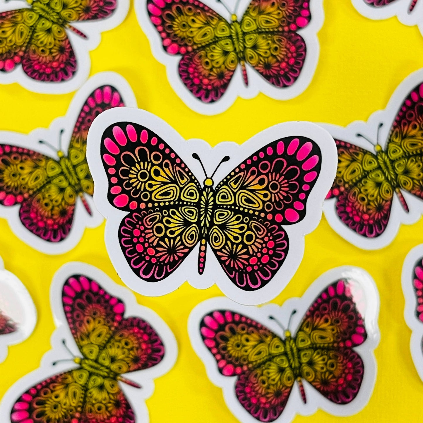 Mini Pink Butterfly Waterproof Sticker