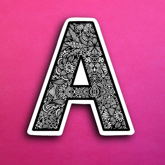 Small Block Letter A Waterproof Sticker