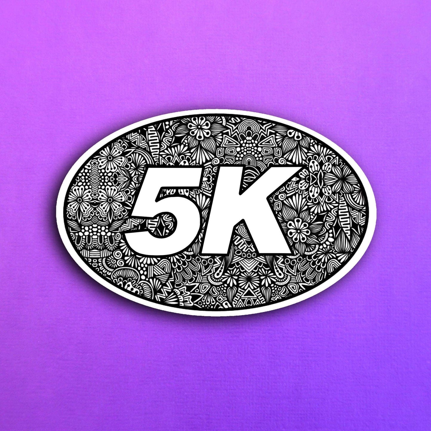 Marathon Oval 5K Waterproof Sticker
