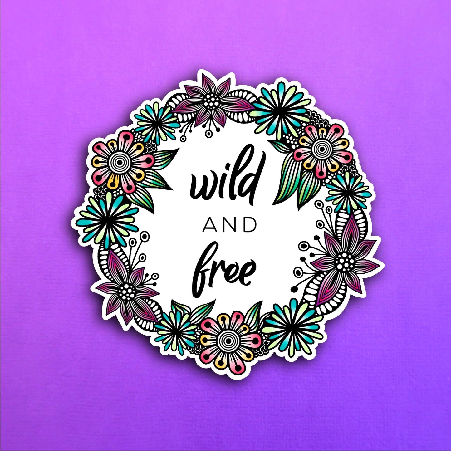 Wild and Free Waterproof Sticker