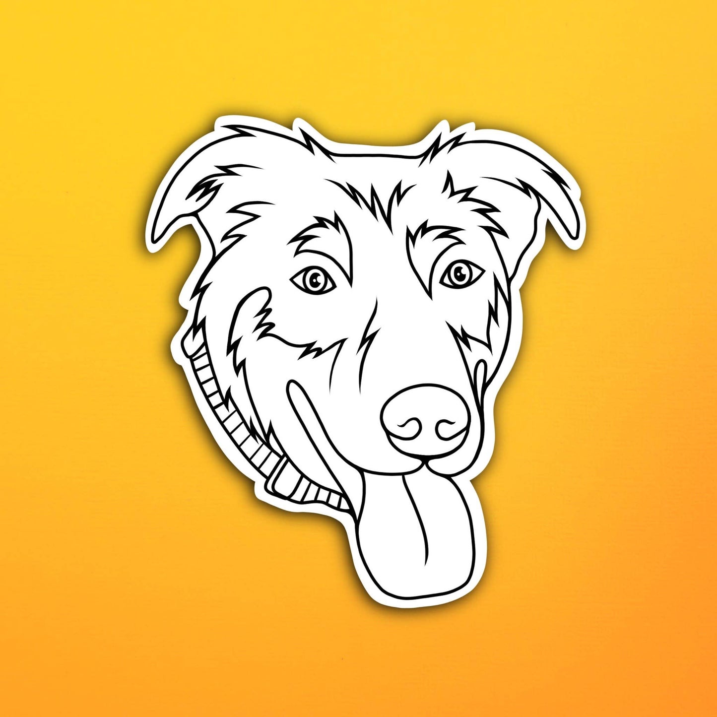 Robin the Dog Simple Line Waterproof Sticker