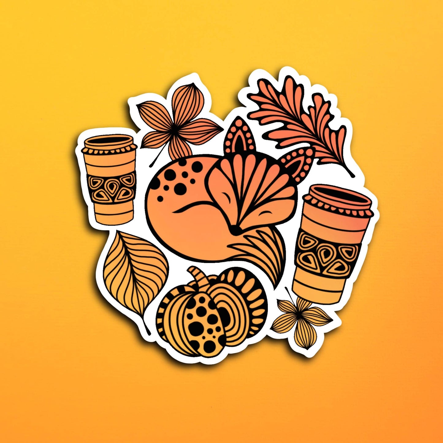 Fall Collage Waterproof Sticker