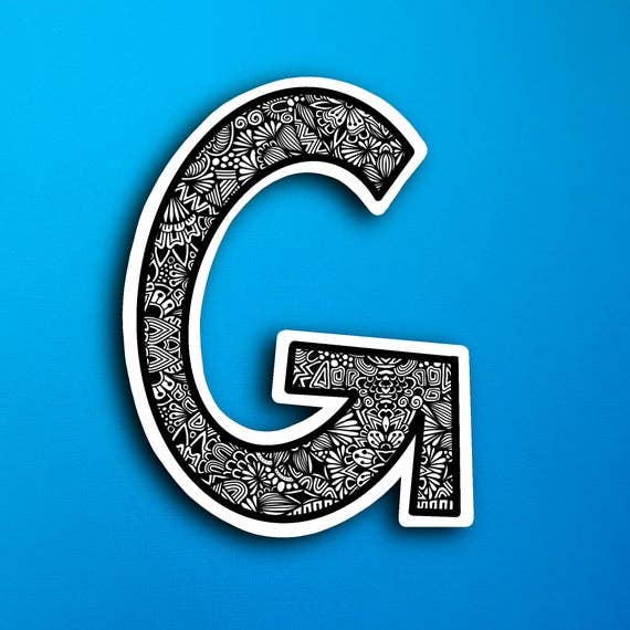 Small Block Letter G Waterproof Sticker