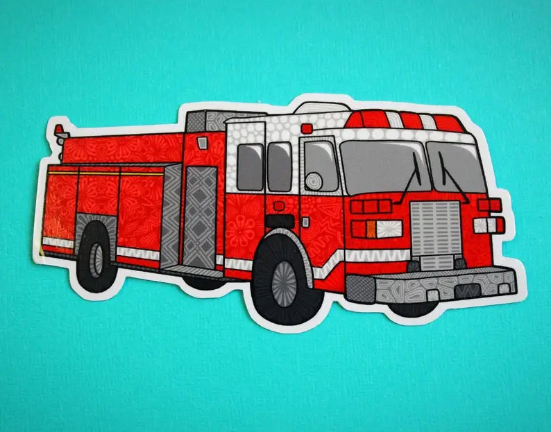 Fire Truck Waterproof Sticker