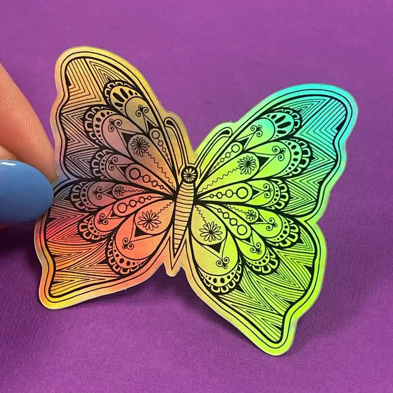 Holographic Butterfly Waterproof Sticker