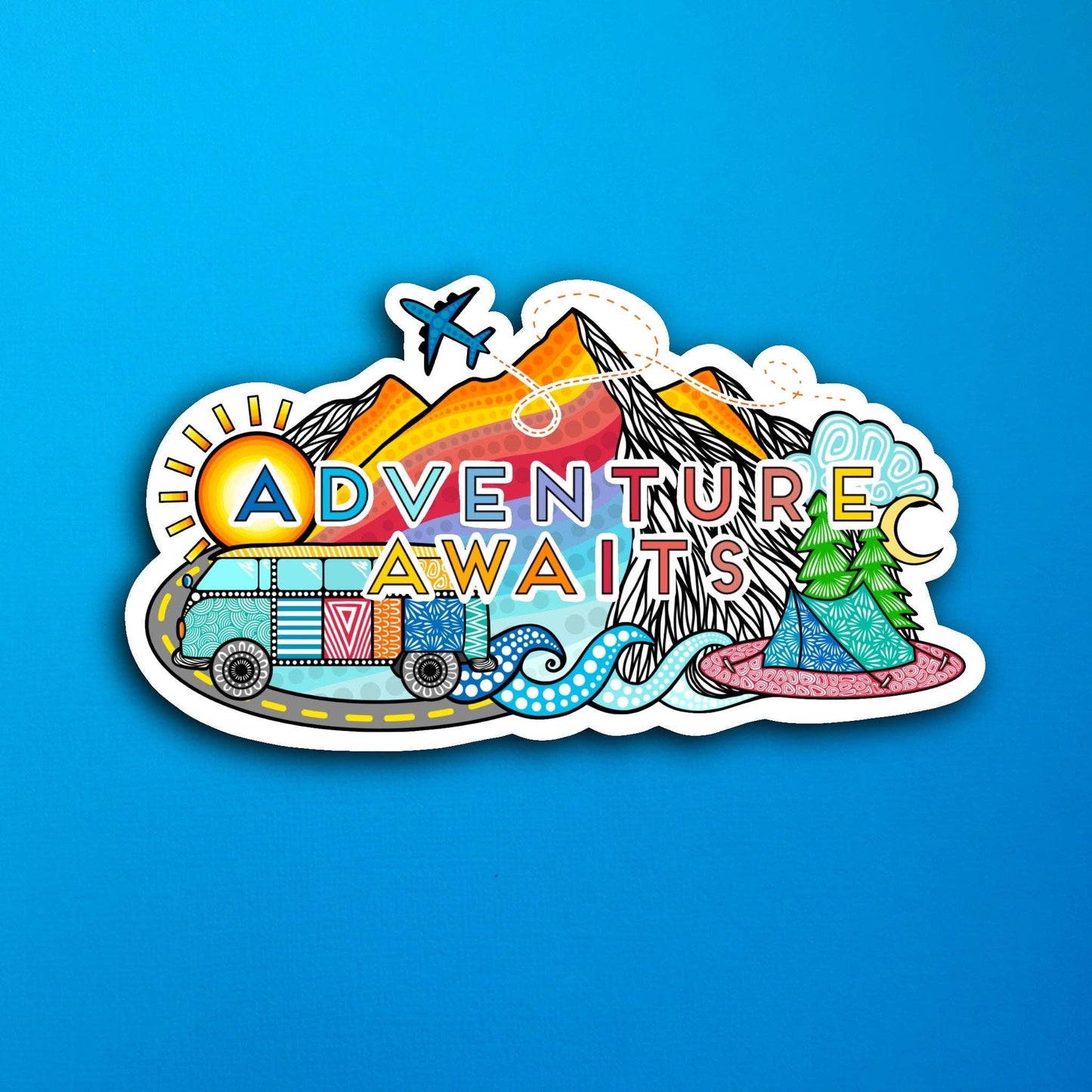 Adventure Awaits Waterproof Sticker