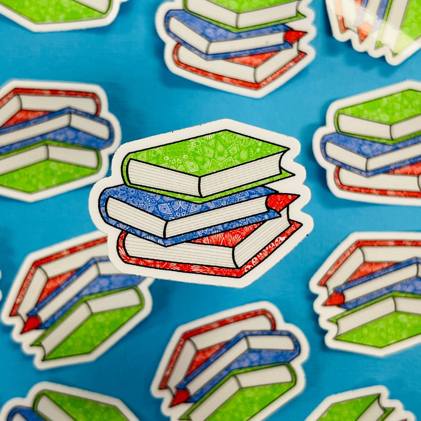 Mini Stack of Books Waterproof Sticker