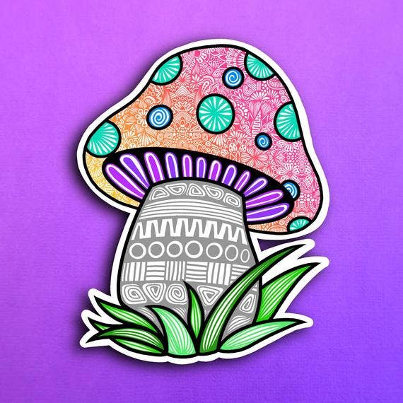 Mushroom Waterproof Sticker