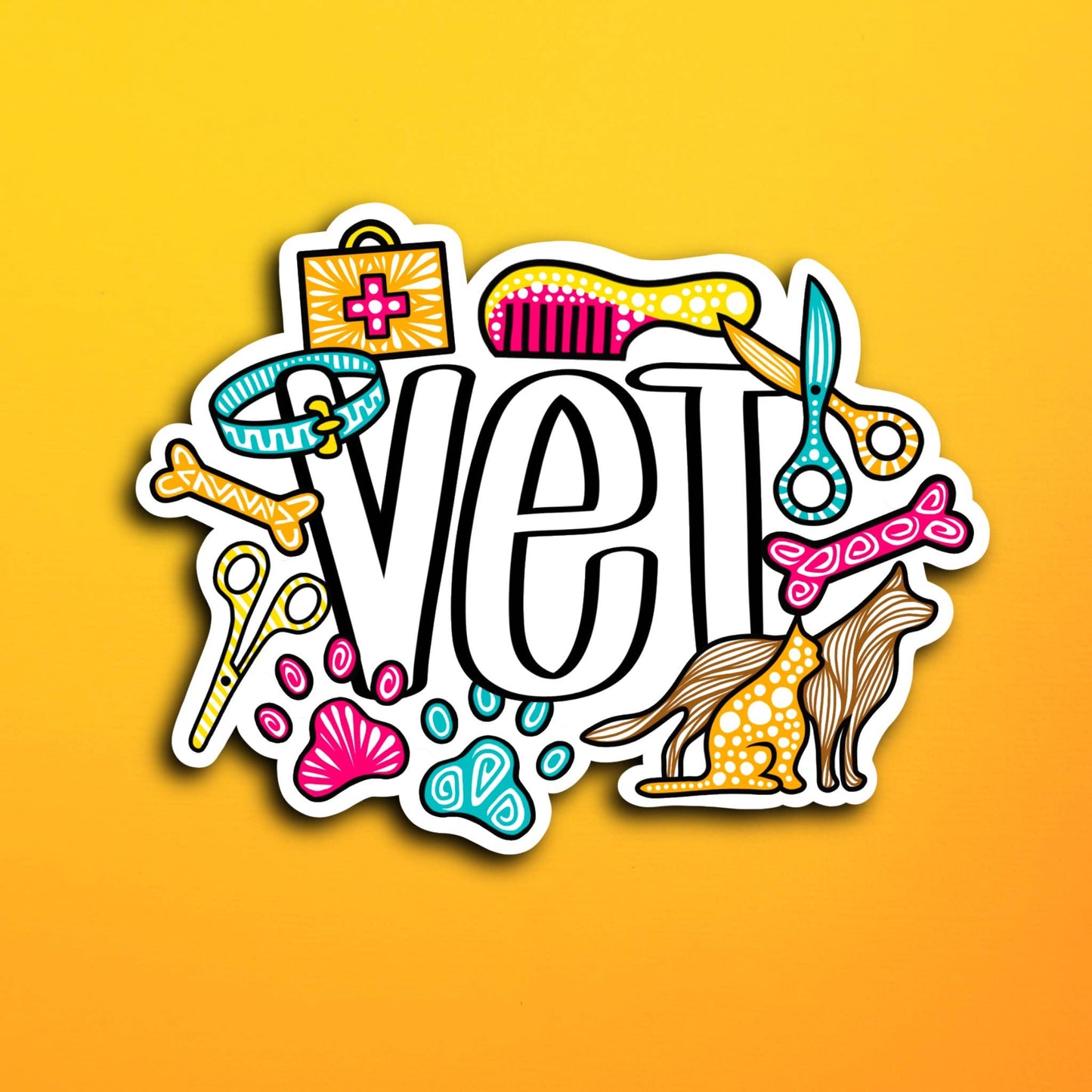 Vet Collage Waterproof Sticker