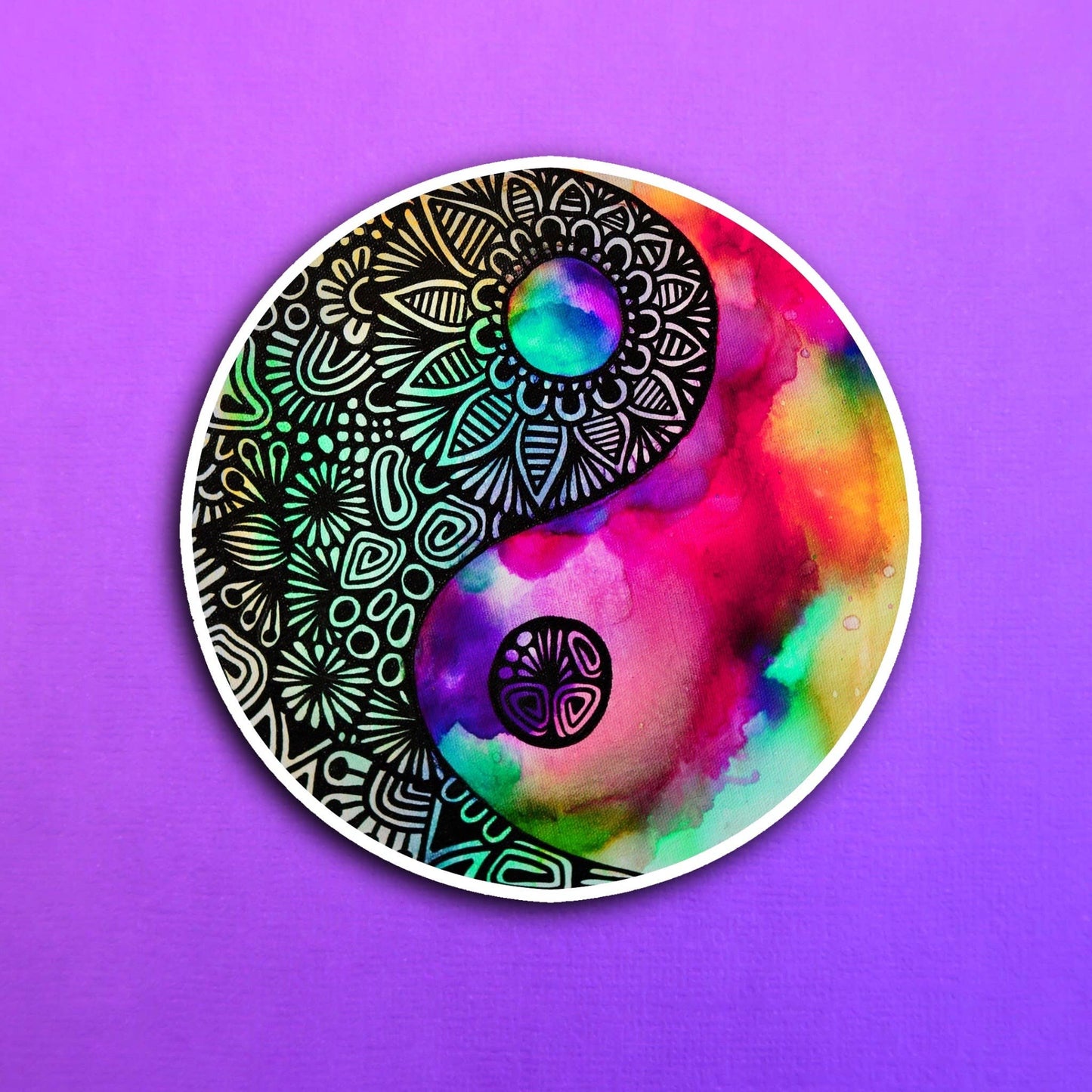 Ink Yin Yang Waterproof Sticker