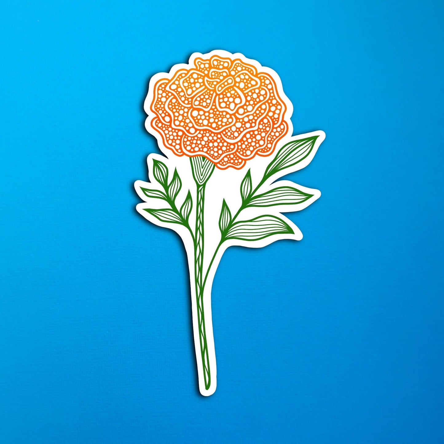 Marigold October Birth Flower Waterproof Sticker