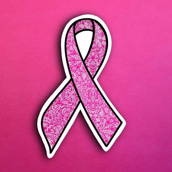 Pink Ribbon Waterproof Sticker