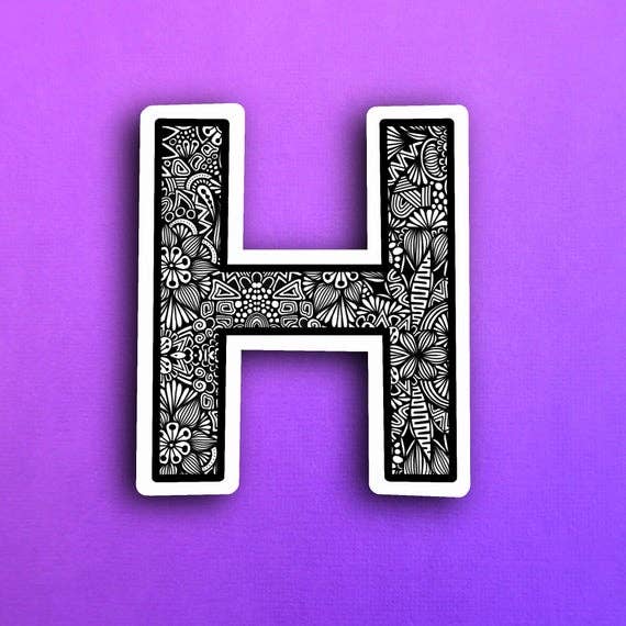 Small Block Letter H Waterproof Sticker