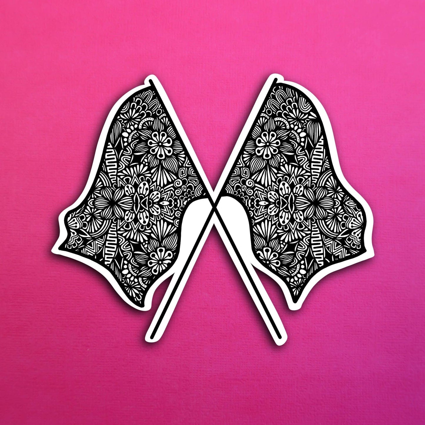 Double Flags Waterproof Sticker