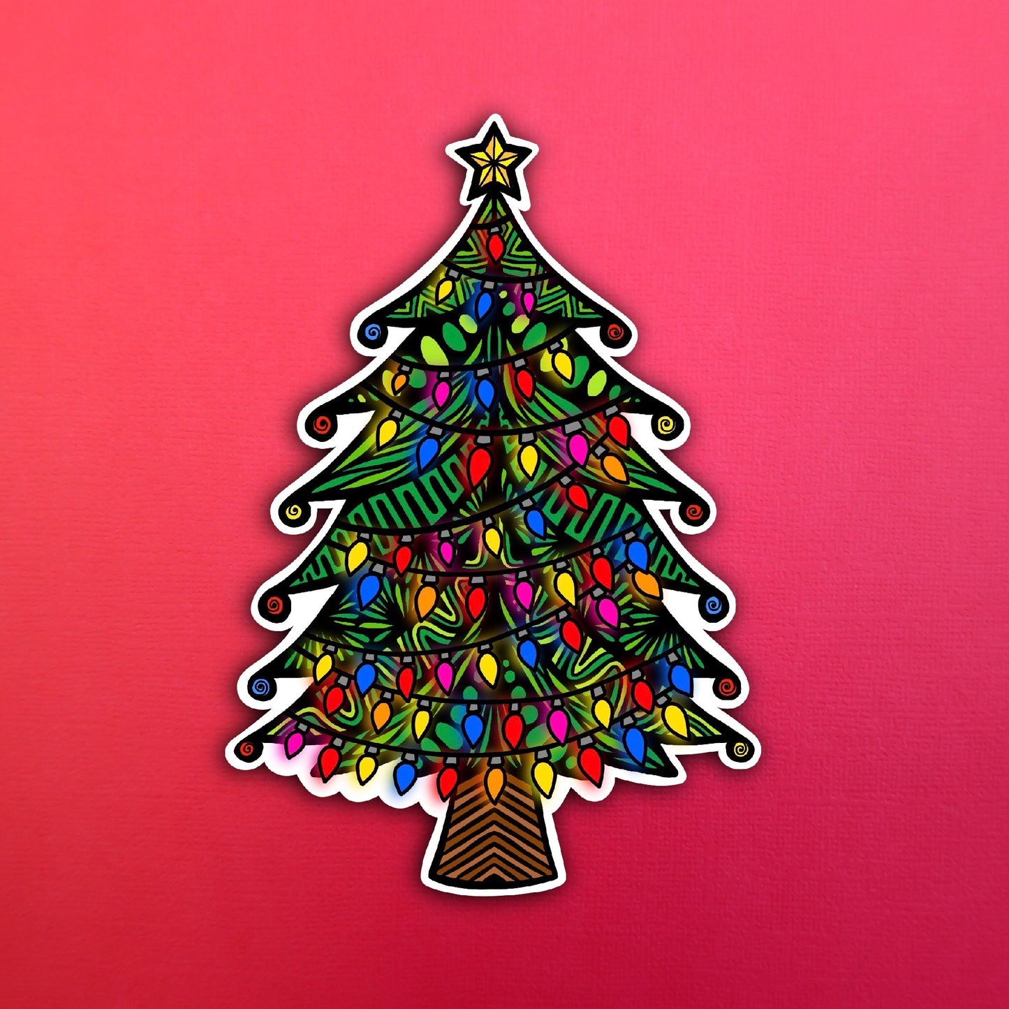 Christmas Tree Waterproof Sticker