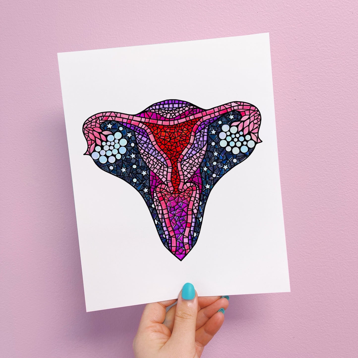 Magical Mosaic Womb Black Grout Print